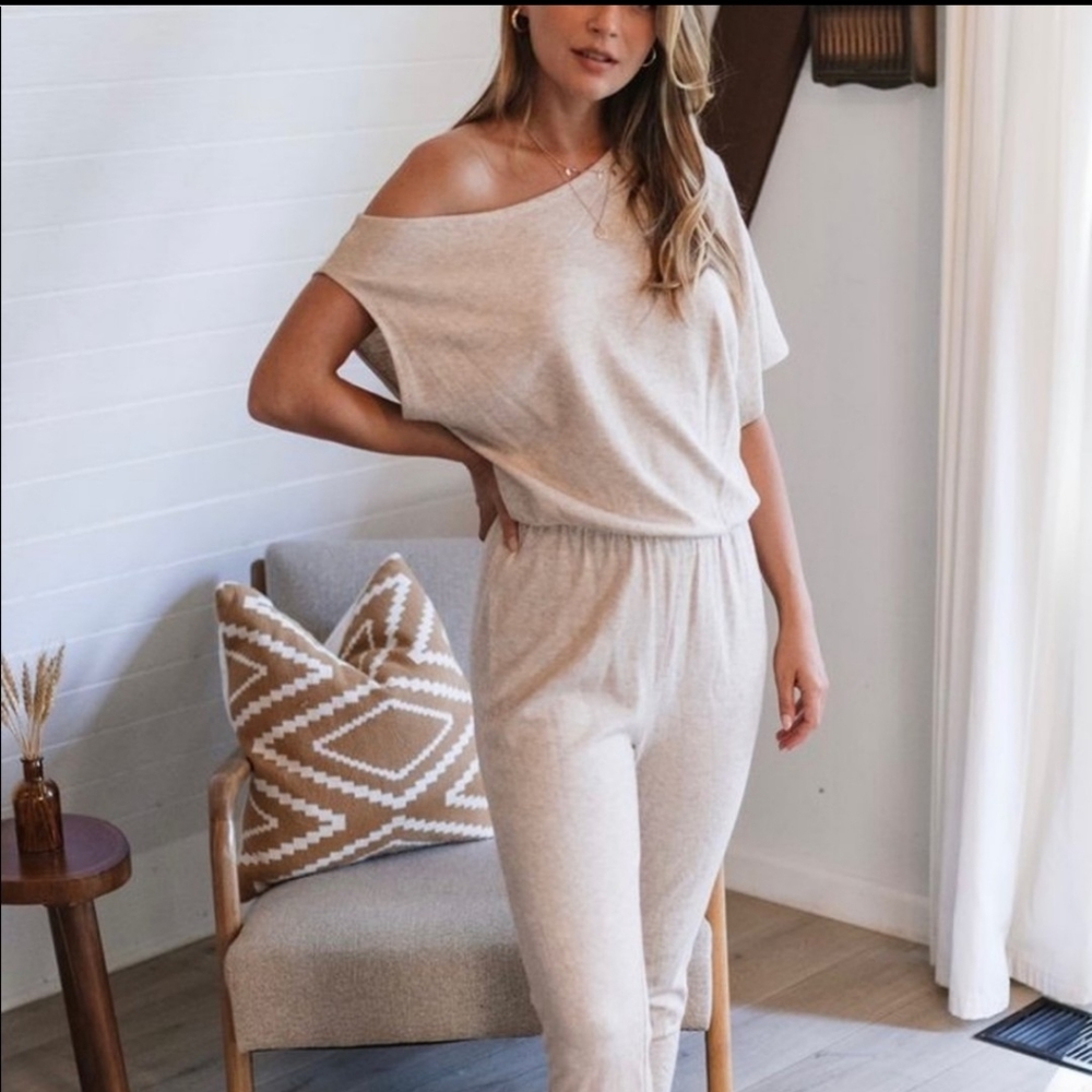 Amaryllis off the shoulder jumpsuit